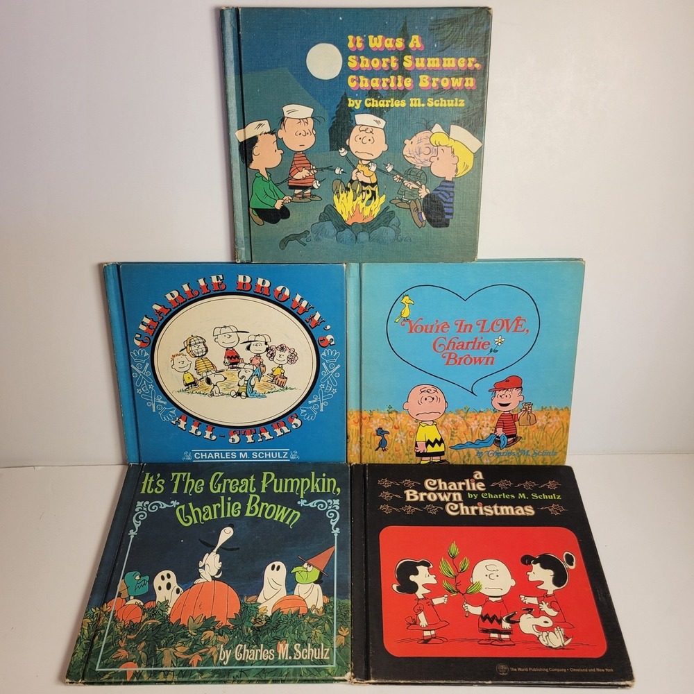 VTG‎ Charles Schulz Peanuts Hardcover Book Lot 5 Charlie Brown Christmas Pumpkin